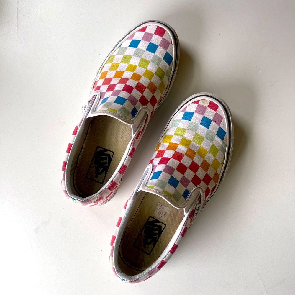 Vans Checkered Slip on Canvass GUC Sz 8 Women